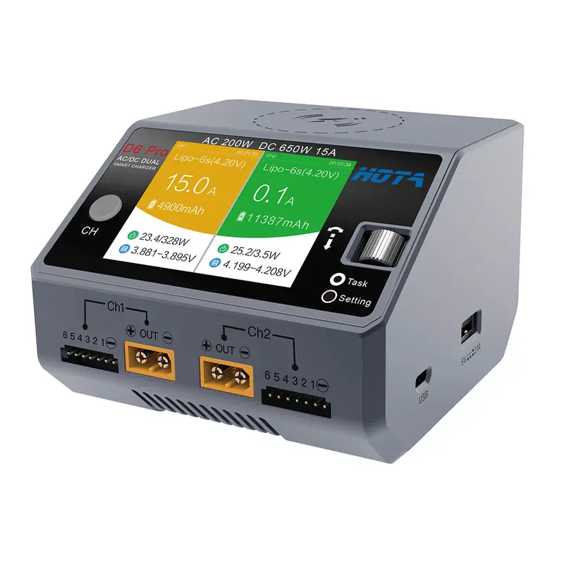 Hota D6 Pro Ac 200W Dc 650W 15A Charger With Wireless Charging For Nizn/Nicd/Nimh Battery 1