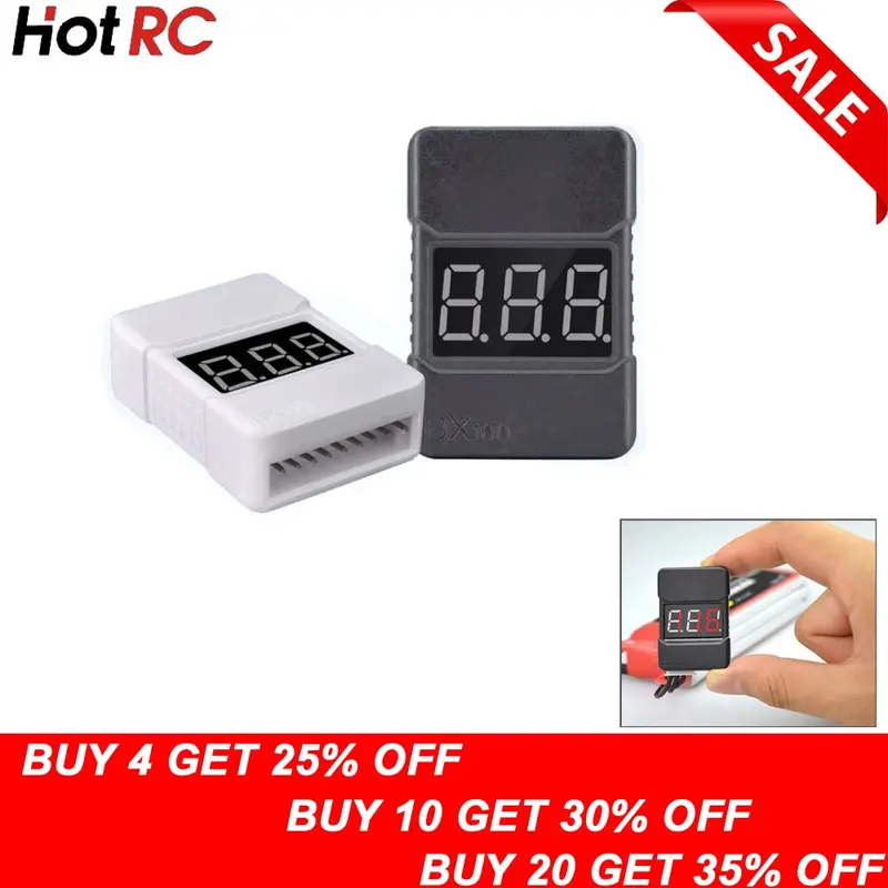 Hotrc Bx100 1-8S Lipo Battery Voltage Tester/ Low Voltage Buzzer Alarm/ Battery Voltage Checker With Dual Speakers 1