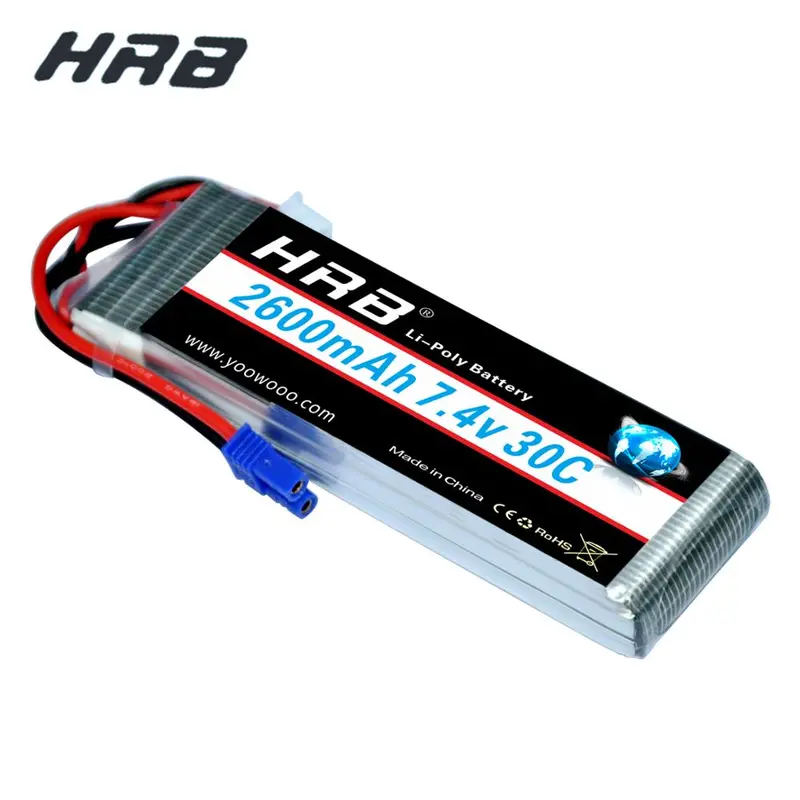 Hrb Lipo 2S Battery Hubsan H501s Battery 7.4V 2600Mah 30C Ec2 Rc Drone Akku Li-Polymer For Rc Quadcopter Helicopter Airplane 1