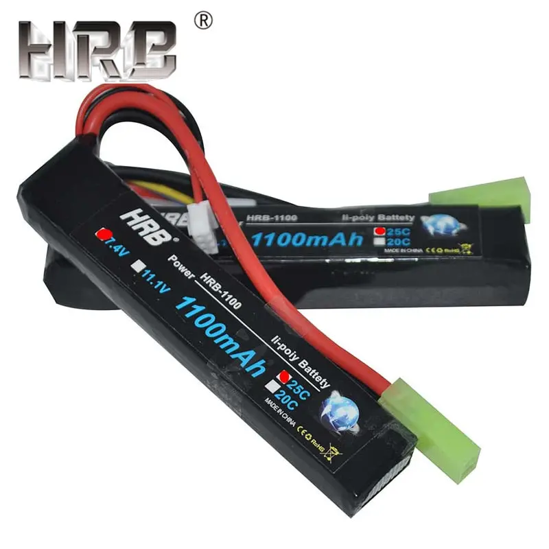 Hrb Water Gun Lipo Battery 3S 2S 7.4V 11.1V 1100Mah 25C Tamiya Connector Akku Mini Airsoft Bb Air Pistol Electric Toys Rc Parts 1