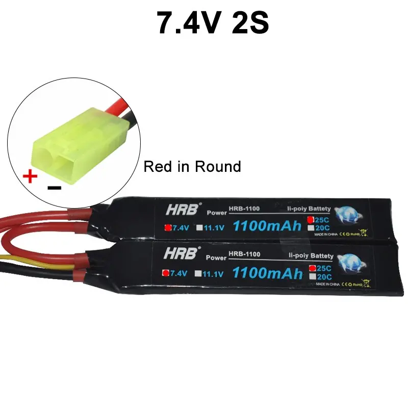 Hrb Water Gun Lipo Battery 3S 2S 7.4V 11.1V 1100Mah 25C Tamiya Connector Akku Mini Airsoft Bb Air Pistol Electric Toys Rc Parts 13