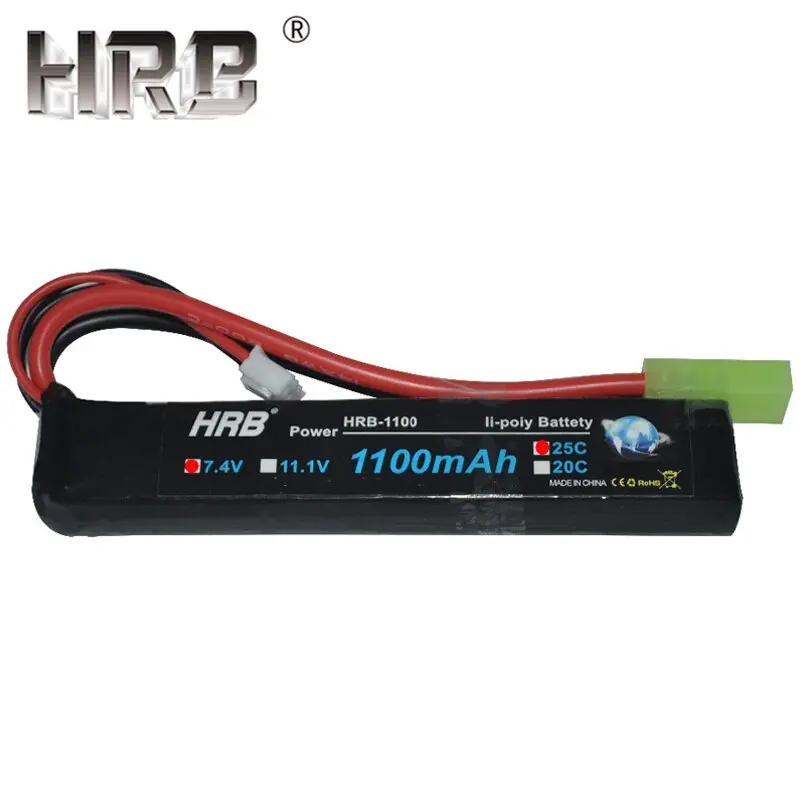 Hrb Water Gun Lipo Battery 3S 2S 7.4V 11.1V 1100Mah 25C Tamiya Connector Akku Mini Airsoft Bb Air Pistol Electric Toys Rc Parts 5