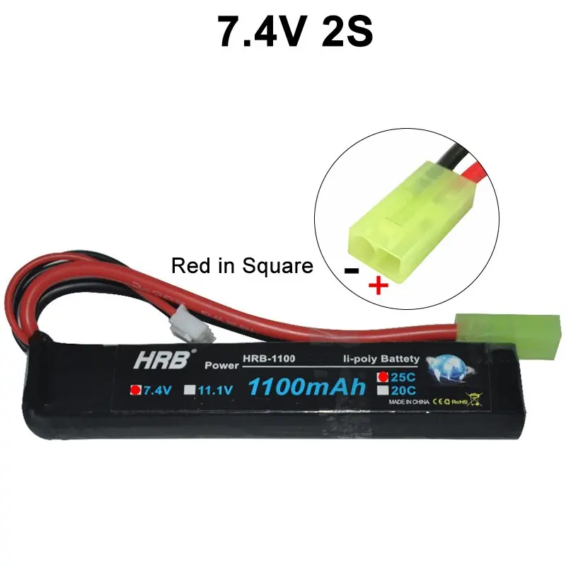 Hrb Water Gun Lipo Battery 3S 2S 7.4V 11.1V 1100Mah 25C Tamiya Connector Akku Mini Airsoft Bb Air Pistol Electric Toys Rc Parts 8
