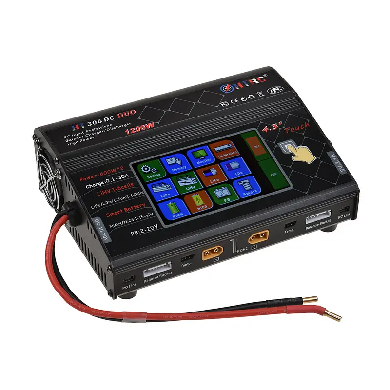 Htrc Ht306 Duo 600W*2 30A*2 Dc Balance Charger Discharger Lcd Touch Screen For Lilon/Lipo/Life/Lihv Battery 1