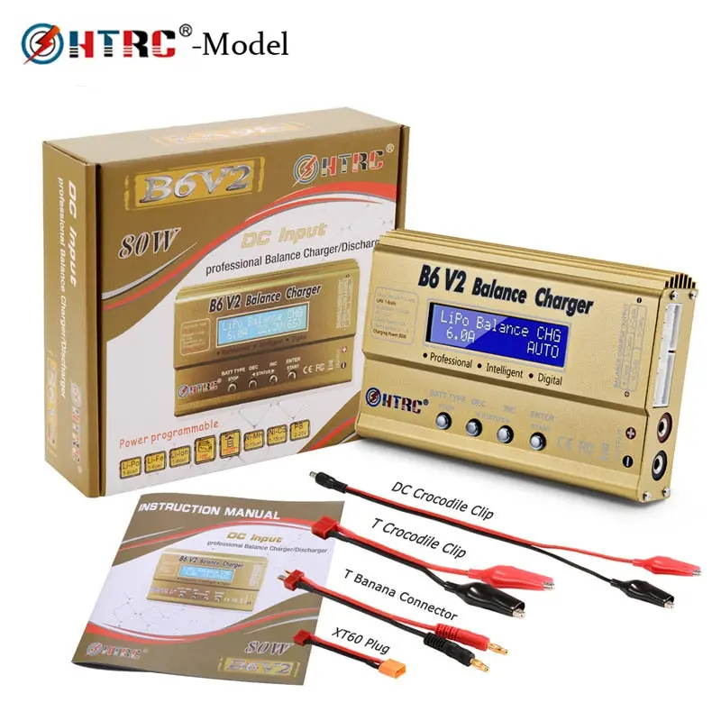 Htrc Imax B6 V2 80W 6A Rc Balance Charger For Liion/Life/Nicd/Nimh/High Power Battery Lihv 15V 6A Ac Adapter Imax Charger 1