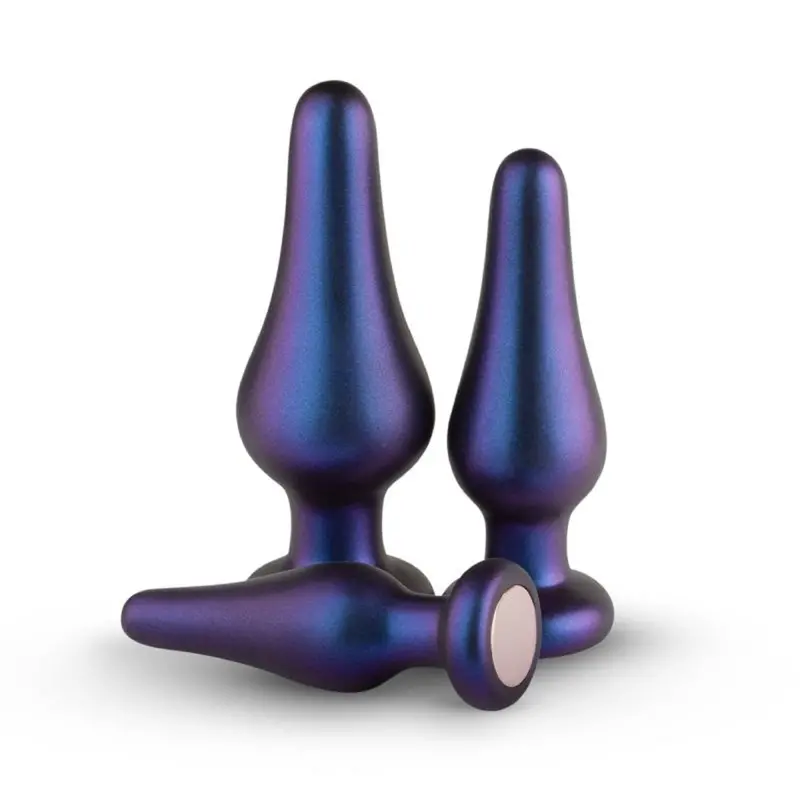 Hueman Comets 3 Pc Butt Plug Set - Black. 1