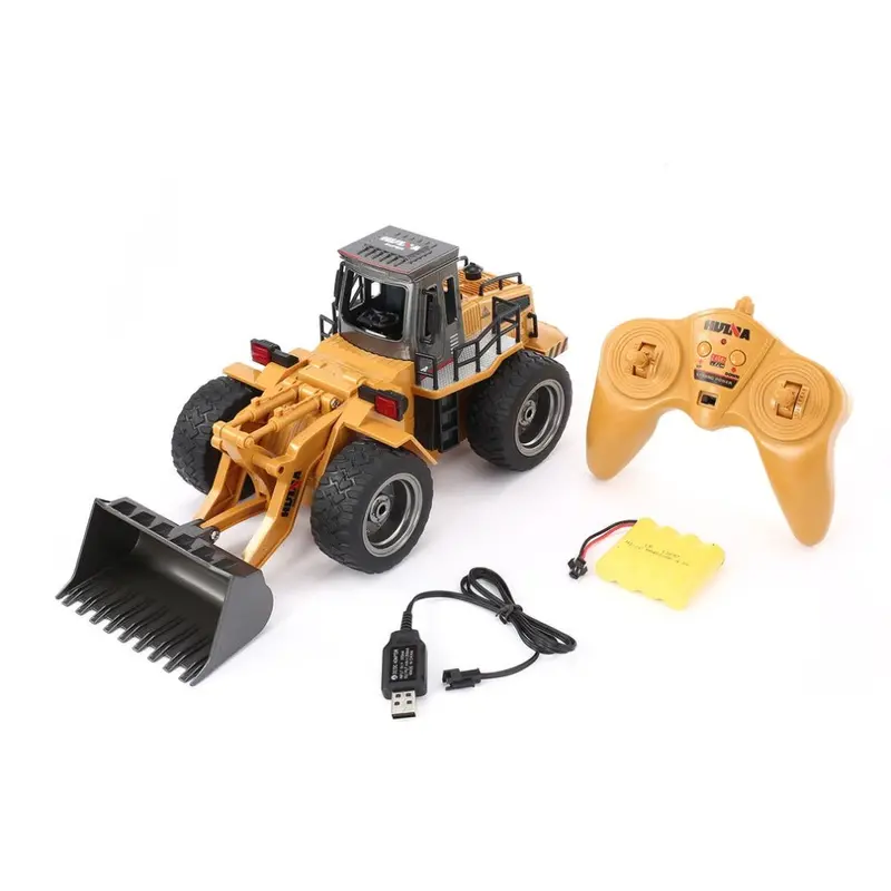Huina 1520 6Ch 1/18 2.4Ghz Rc Metal Bulldozer Rtr Front Loader Engineering Toy Remote Control Construction Tractork Vehicle 1