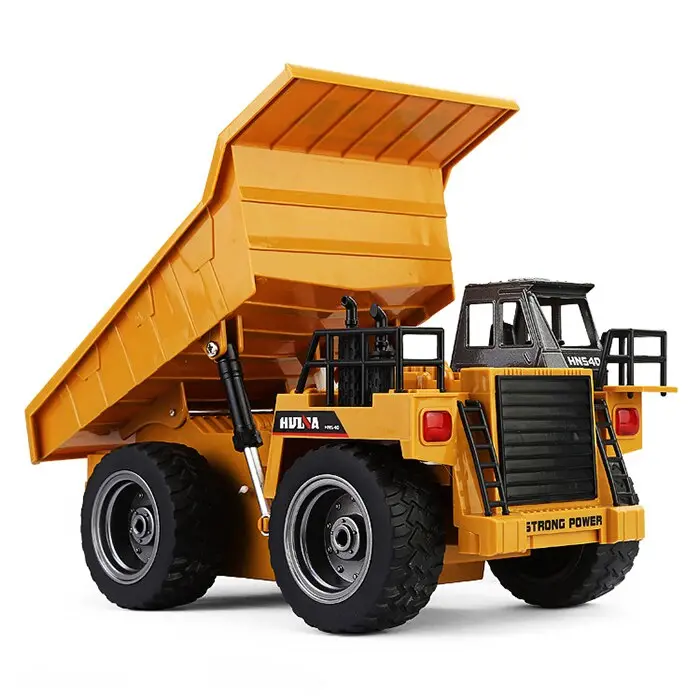 Huina 1540 1:18 2.4G 6Ch Rc Alloy Dump Truck Reinforced Alloy Rotate Rc Excavator Engineering Car Remote Control Cars Boys Gifts 1
