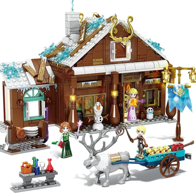 Ice Snow Princess Grocery Store Model Kit Compatible Legoing Girls Educational Assembling Building Blocks Children Toys Gift R20 1