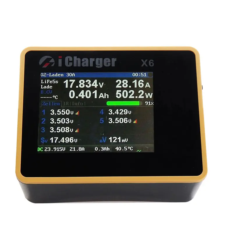 Icharger X6 800W 30A Dc Lcd Screen Smart Battery Balance Charger Discharger 1