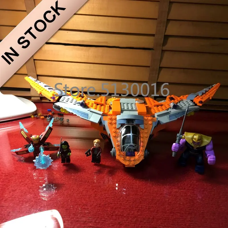 In Stock 07103 Marvel Movie The Thanos Ultimate Battle Ship 755Pcs Building Blocks Compatible 76107 Bricks Super Heroes Avengers 1