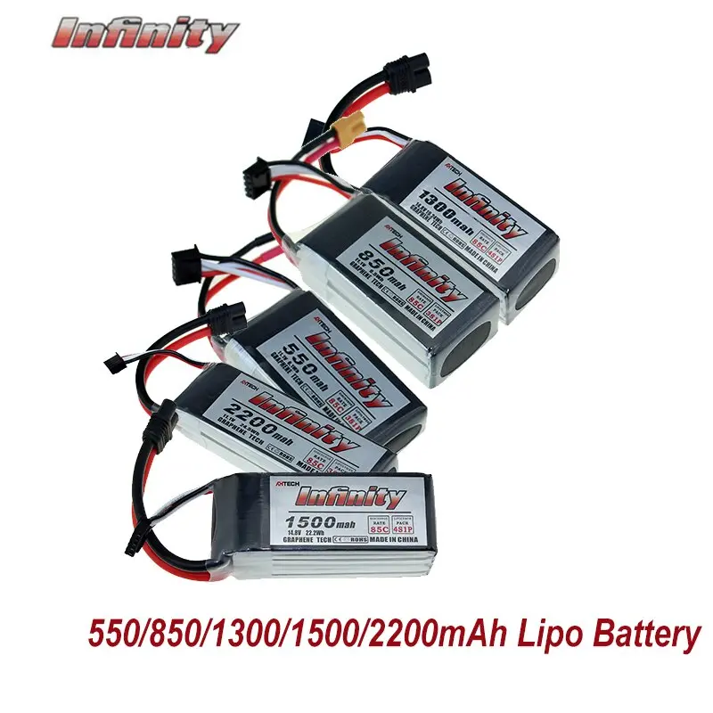 Infinity Lipo Lithium Battey 550/850/1300/1500/2200Mah 3S 11.1V 4S 14.8V 85C Xt30 Jst Sy60 Plug For Fpv Racing Drone Quadcopter 1