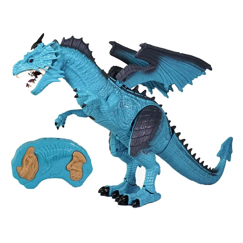 Infrared Rc Dinosaur Toys Remote Control Dragon Shaking Head Light Up Eyes Walking Spray Dino Christmas Gift Toys For Chi 1