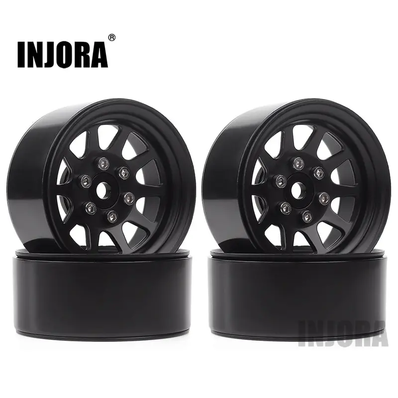 Injora 107G/Pcs Metal Alloy 1.9 Beadlock Wheel Rims For 1:10 Rc Crawler Axial Scx10 90046 Traxxas Trx4 Redcat Gen8 1