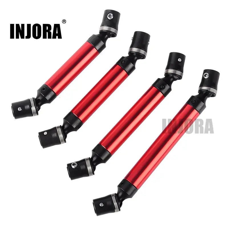 Injora 1Pcs Black Red Metal Drive Shaft For 1/10 Rc Crawler Car Traxxas Trx4 Axial Scx10 90046 D90 Tf2 Rc Car Part 1