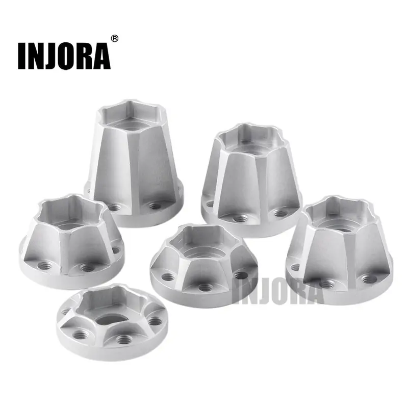 Injora 2Pcs Aluminum Alloy 12Mm Wheel Hex Hub For 1/10 Rc Crawler 1.9 2.2 Wheel Rim Axial Scx10 Traxxas Trx4 D90 1