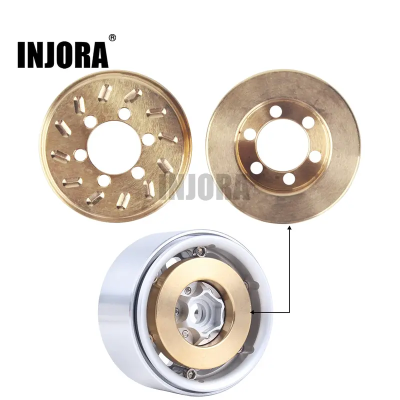 Injora 2Pcs Brass 63G Internal Counterweight For 1.9 2.2 Inch Wheel Rims Axial Scx10 90046 D90 Tf2 Traxxas Trx4 1