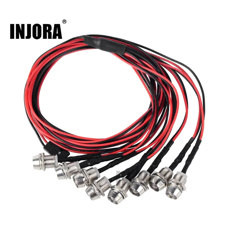 Injora 4/8 Led Lights Red White Color For 1:10 Rc Car Traxxas Tamiya Hsp Hpi Rc Rock Crawler Axial Scx10 D90 1