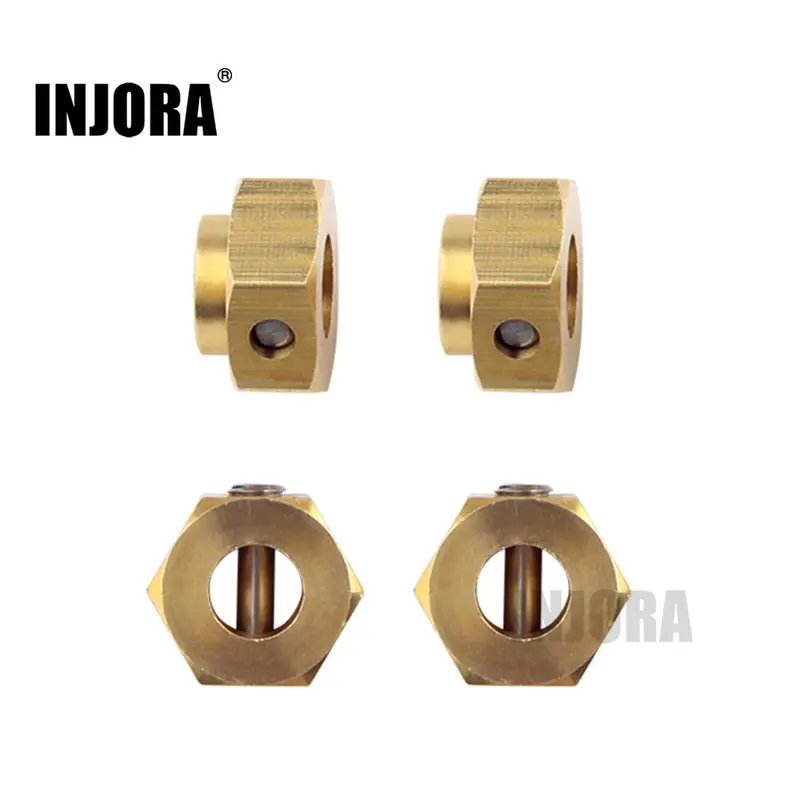 Injora 5/8.5/10Mm Heavier Brass 12Mm Wheel Hex Extended Adapter For Rc Crawler Traxxas Trx4 Trx-4 1
