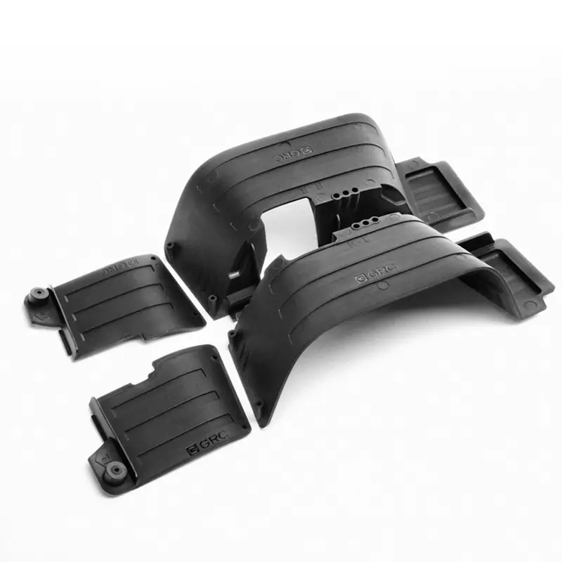 Injora Black Plastic Front&Rear Mud Flaps Fender For 1/10 Rc Crawler Axial Scx10 Ii 90046 90047 2