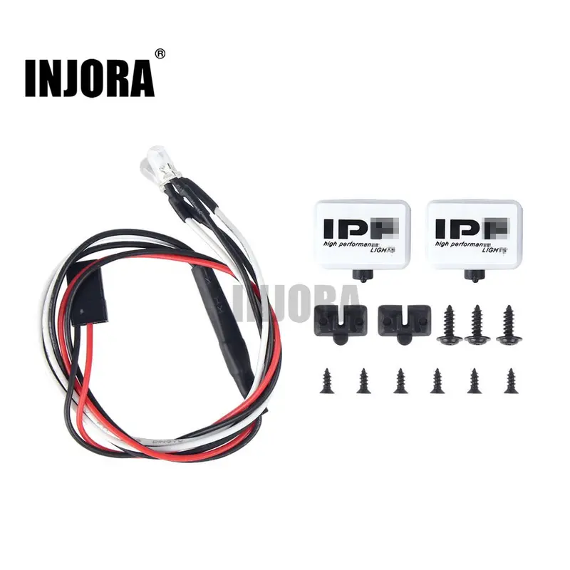 Injora Rc Car 2/4 Square Led Light Cover For 1:10 Rc Crawler Axial Scx10 90046 Traxxas Trx4 Tamiya Cc01 D90 Tf2 Mst Hpi 1