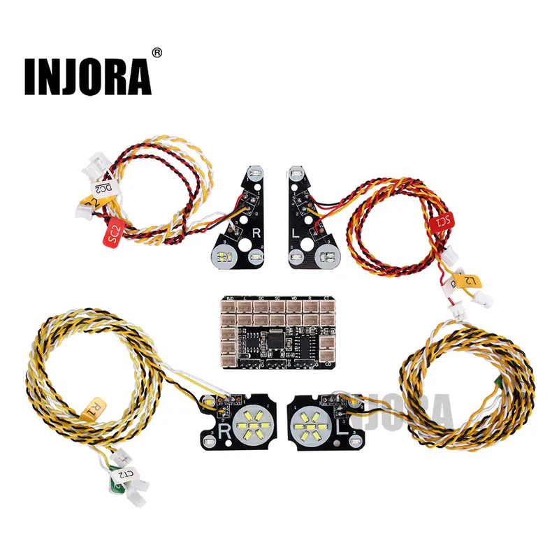 Injora Trx4 Rc Car Front Rear Led Lights Lamp Group For 1/10 Rc Crawler Traxxas Trx-4 Defender 1