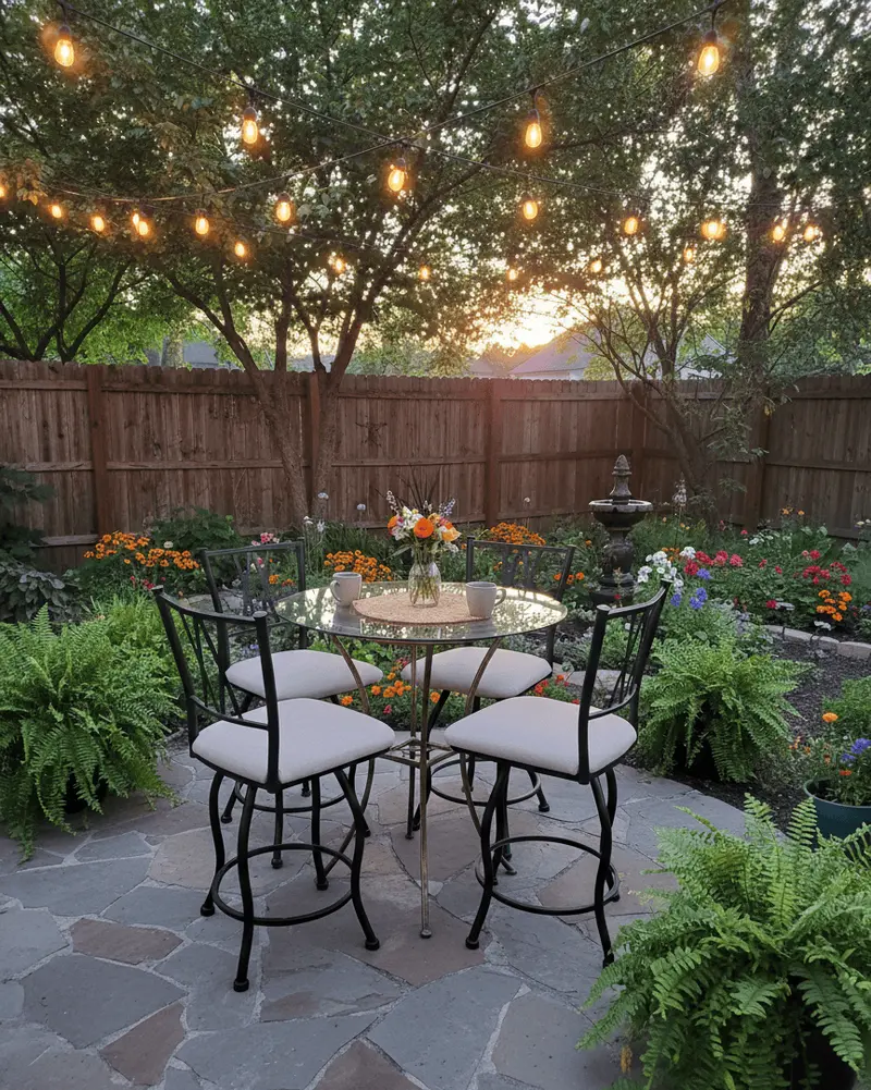Iron Steel Craft Bistro Table 4 Seats 1