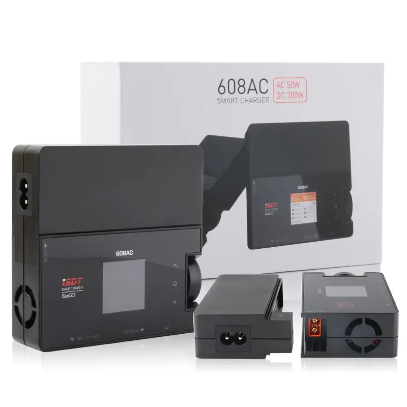 Isdt 608Ac Ac 60W Dc 200W 8A Battgo Smart Battery Charger Discharger With Detachable Power Supply 1