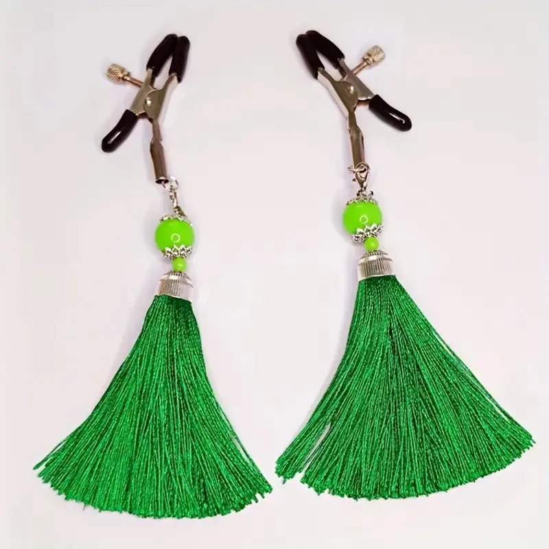Jade Tassel Nipple Clip Clamps. 1