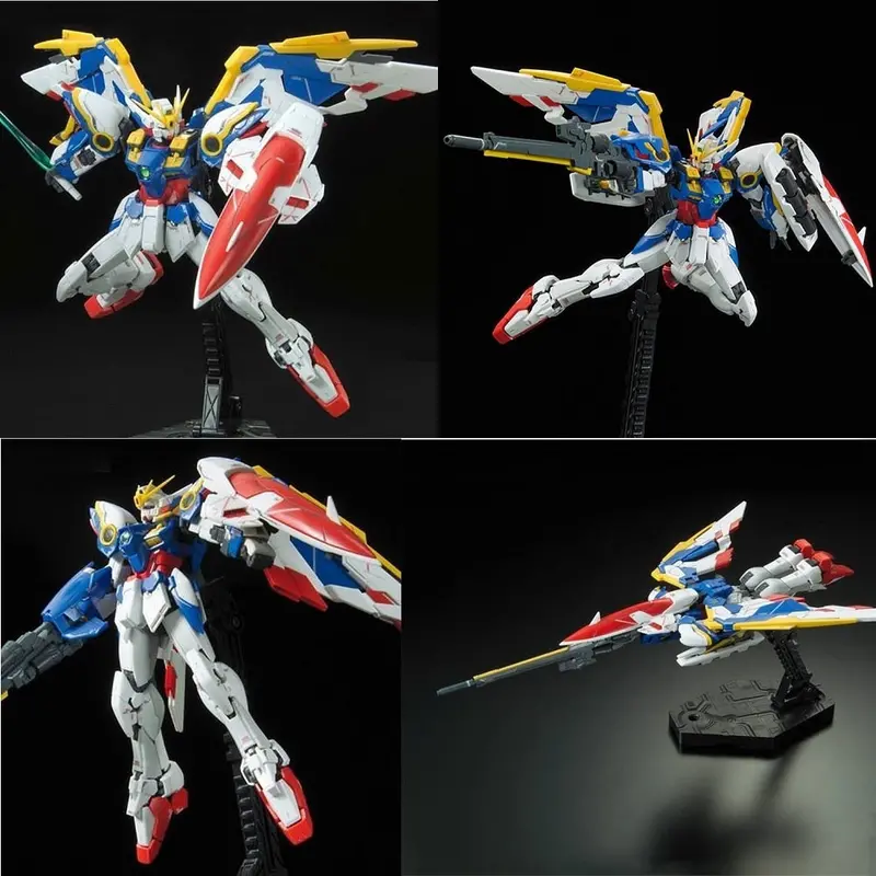 Japaness Bandai Gundam Model Rg 1/144 Wing Zero Gundam Ew Justice Freedom 00 Destiny Armor Unchained Mobile Suit Kids Toys 1