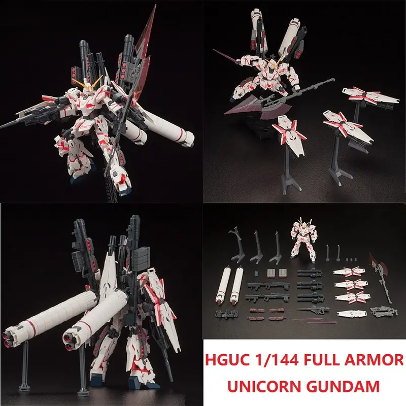 Japaness Bandai Hg 1/144 Gundam Model Rx-0 Full Armor Unicorn Gundam Japanese Model Robot Mobile Suit Kids Toys 1