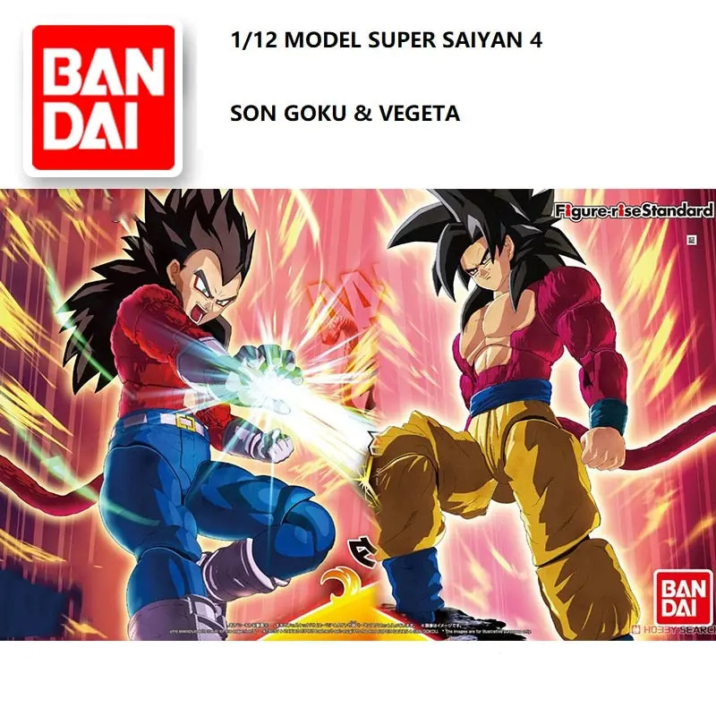Japaness Bandai Original Dragon Ball Super Saiyan 4 Son Gokou And Vegeta Model Robot Unchained Mobile Suit Kids Toys 1
