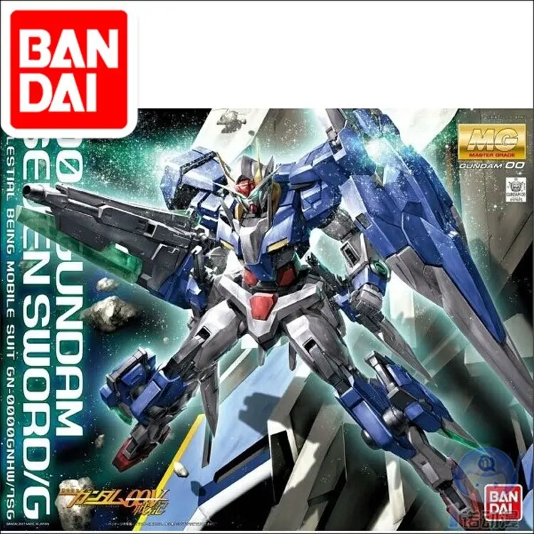 Japaness Bandai Original Gundam Mg 1/100 Model 00 Gundam Seven Sword/G Style Mobile Suit Kids Toys With Holder 1