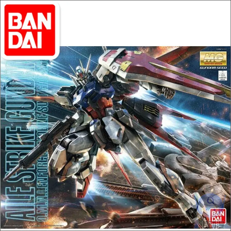 Japaness Bandai Original Gundam Mg 1/100 Model Aile Strike Seed Destiny Mobile Suit Kids Toys With Holder 1