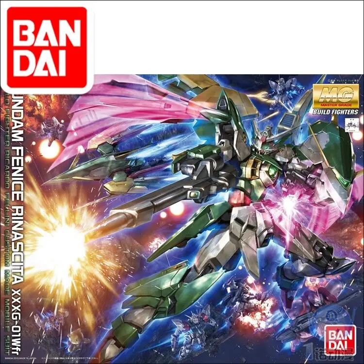 Japaness Bandai Original Gundam Mg 1/100 Model Fenice Rinascita Wing Mobile Suit Kids Toys With Holder 1