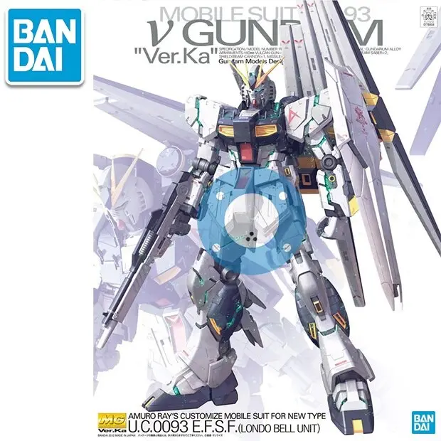 Japaness Bandai Original Gundam Mg 1/100 Model Rx-93 V Gundam Ver.Ka Style Mobile Suit Kids Toys 1