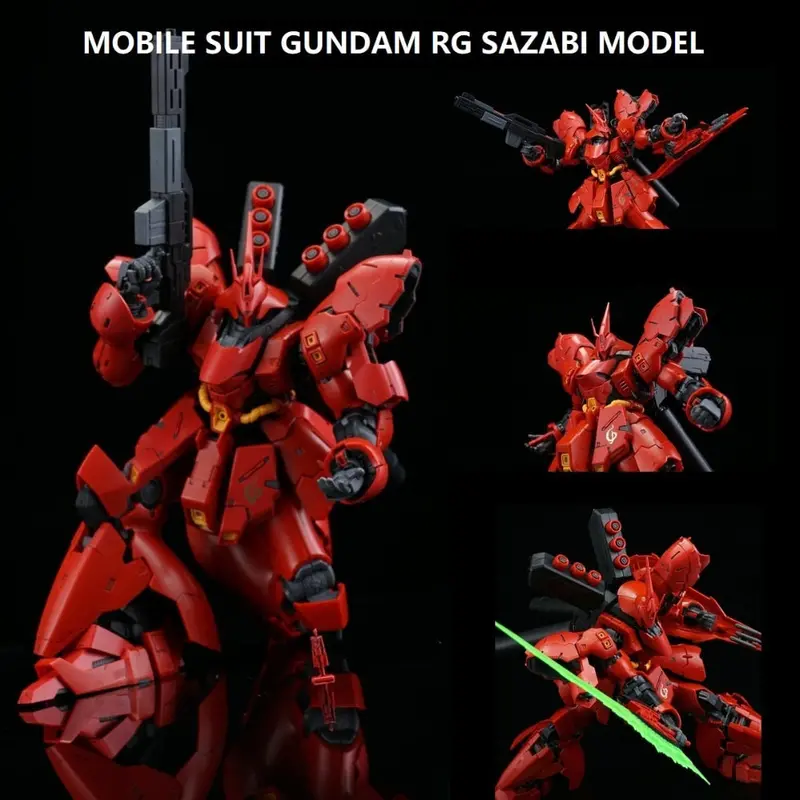 Japaness Bandai Original Gundam Model Rg 1/144 Sazabi Justice Freedom 00 Japanese Model Robot Unchained Mobile Suit Kids Toys 1