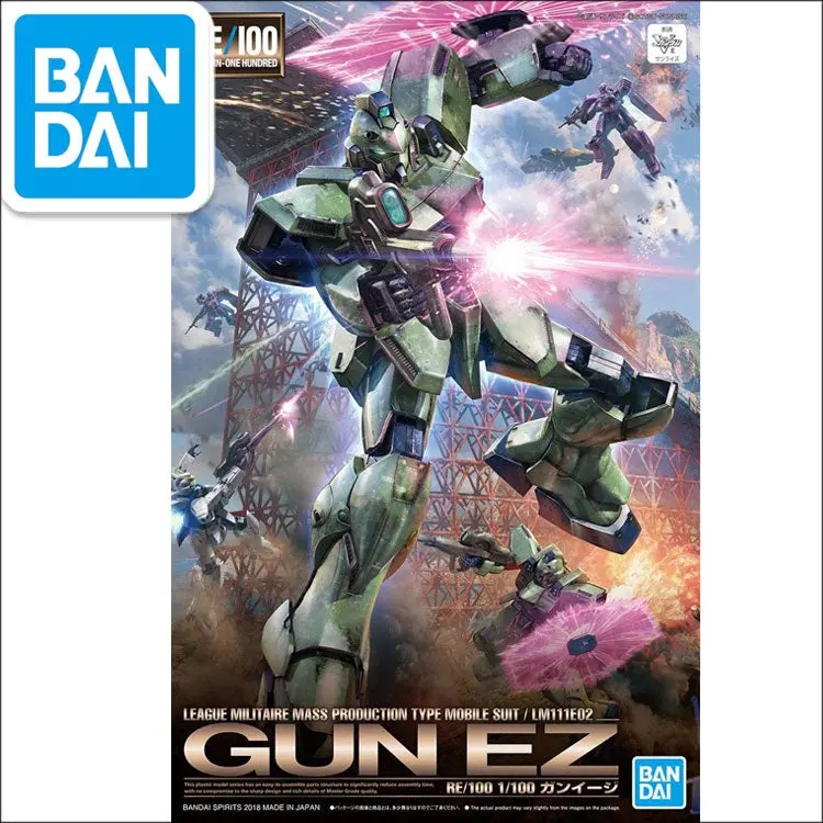 Japaness Bandai Original Re 1/100 Gundam Gun-Ez Unchained Mobile Suit Kids Toys 1