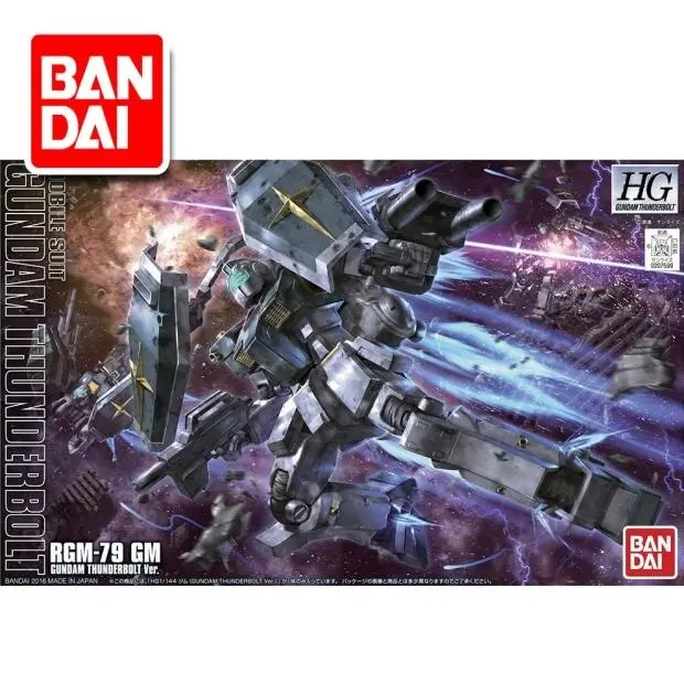 Japaness Gundam Model Hg 1/144 Hguc Rgm-79 Gm Thunderbolt Mobile Suit Kids Toys Bandai 1