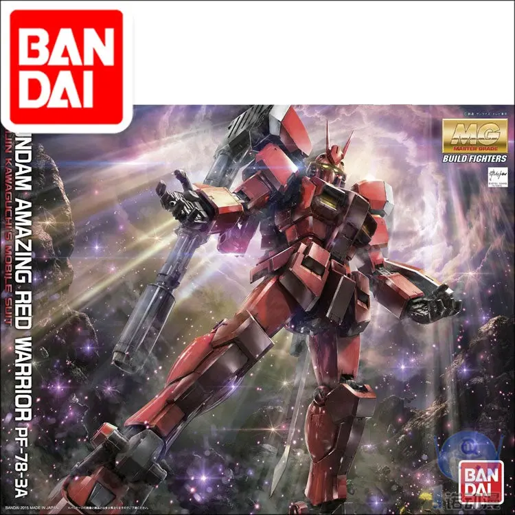 Japaness Original Gundam Mg 1/100 Model Amazing Red Worrier Mobile Suit Kids Toys With Holder 1
