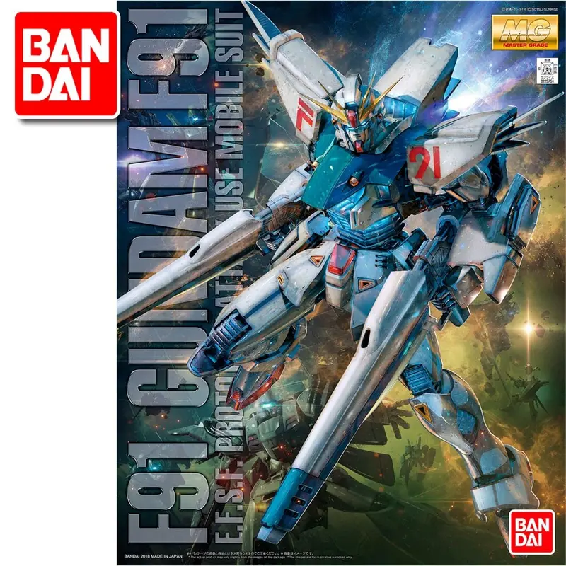 Japaness Original Gundam Mg 1/100 Model F91 Gundam Mobile Suit Kids Toys With Holder 1