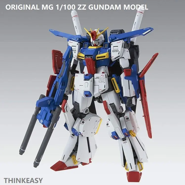 Japaness Original Gundam Mg 1/100 Model Zz Gundam Freedom Destroy Armor Unchained Mobile Suit Kids Toys With Holder 1
