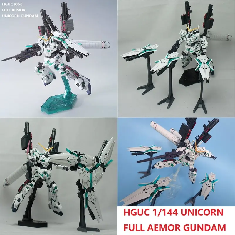 Japaness Original Hg 1/144 Gundam Model Rx-0 Full Armor Unicorn Gundam Freedom Destroy Armor Mobile Suit Kids Toys With Holder 1