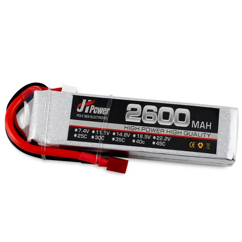 Jh Lipo Rc Car Battery 2600Mah 7.4V 2S 25C T/Xt60 Plug For 1/10 Rc Model 17*34*118Mm 1