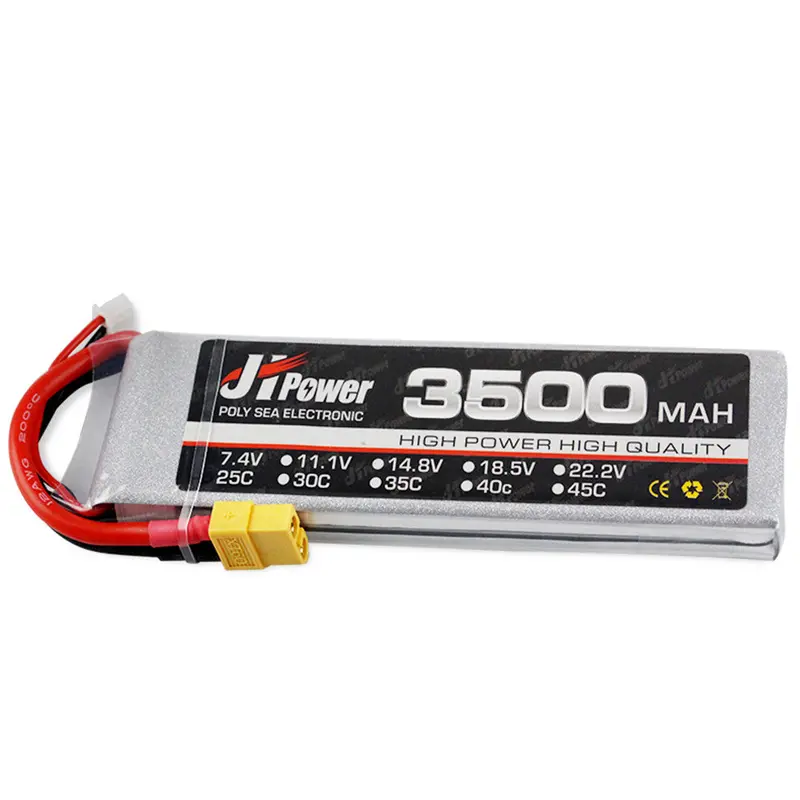 Jh Lipo Rc Car Battery 3500Mah 2S 25C 7.4V T/Xt60 Plug For 1/10 Rc Model 15*43*138Mm 1