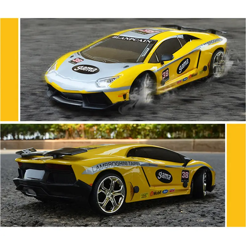 Jhl 1/16 2.4G 4Wd Drift Rc Car Titanium Alloy Shell With Led Light Racing Toys 6