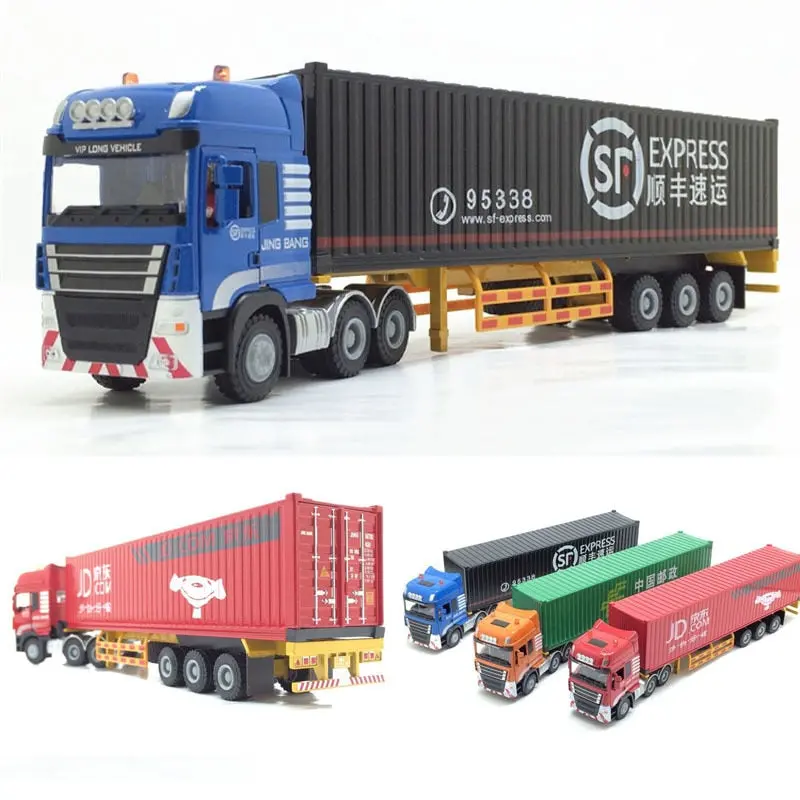 Jing Bang Jd Semi-Trailer Container Truck Alloy Freight Truck Model 1: 50 Toy 1