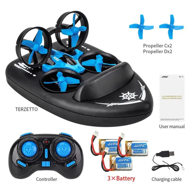 Jjrc H36f H36 3 In 1 Mini Drone Boat Car Water Ground Air Mode 3-Mode Altitude Hold Headless Mode Rc Quadcopter Helicopters Toys 1
