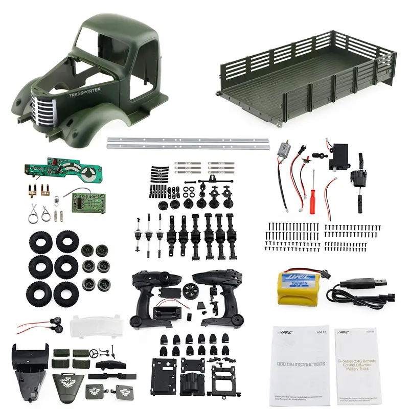 Jjrc Q60 Kit 1/16 2.4G 6Wd Off-Road Military Truck Crawler Rc Car 1