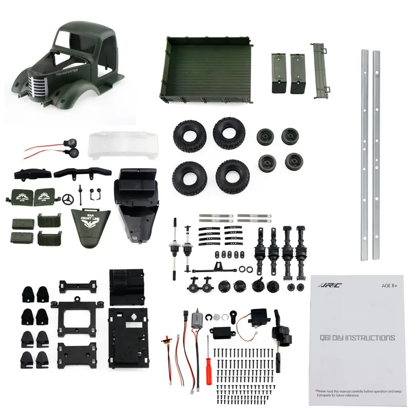 Jjrc Q61 Kit 1/16 2.4G 4Wd Off-Road Military Truck Crawler Rc Car 1